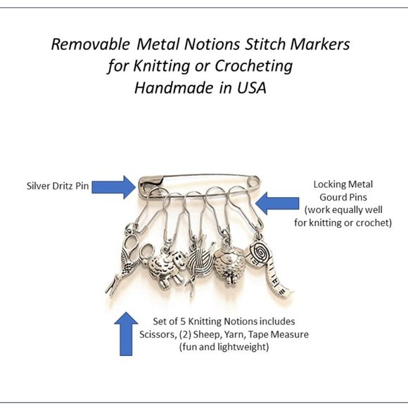 Stitch Markers Knitting Crochet Metal Notions Set Gifts for Knitters Accessories - Picture 2 of 4